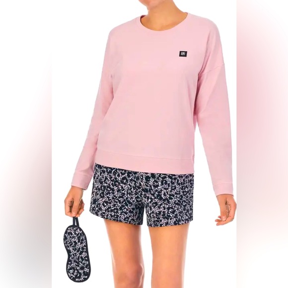 DKNY Boxer Pajama Set Black Pt New